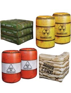 Package Combat Battlefield Inflatables, Compatible with Laser tag, Water Gun for Boys Birthday Party Activities and Decoration