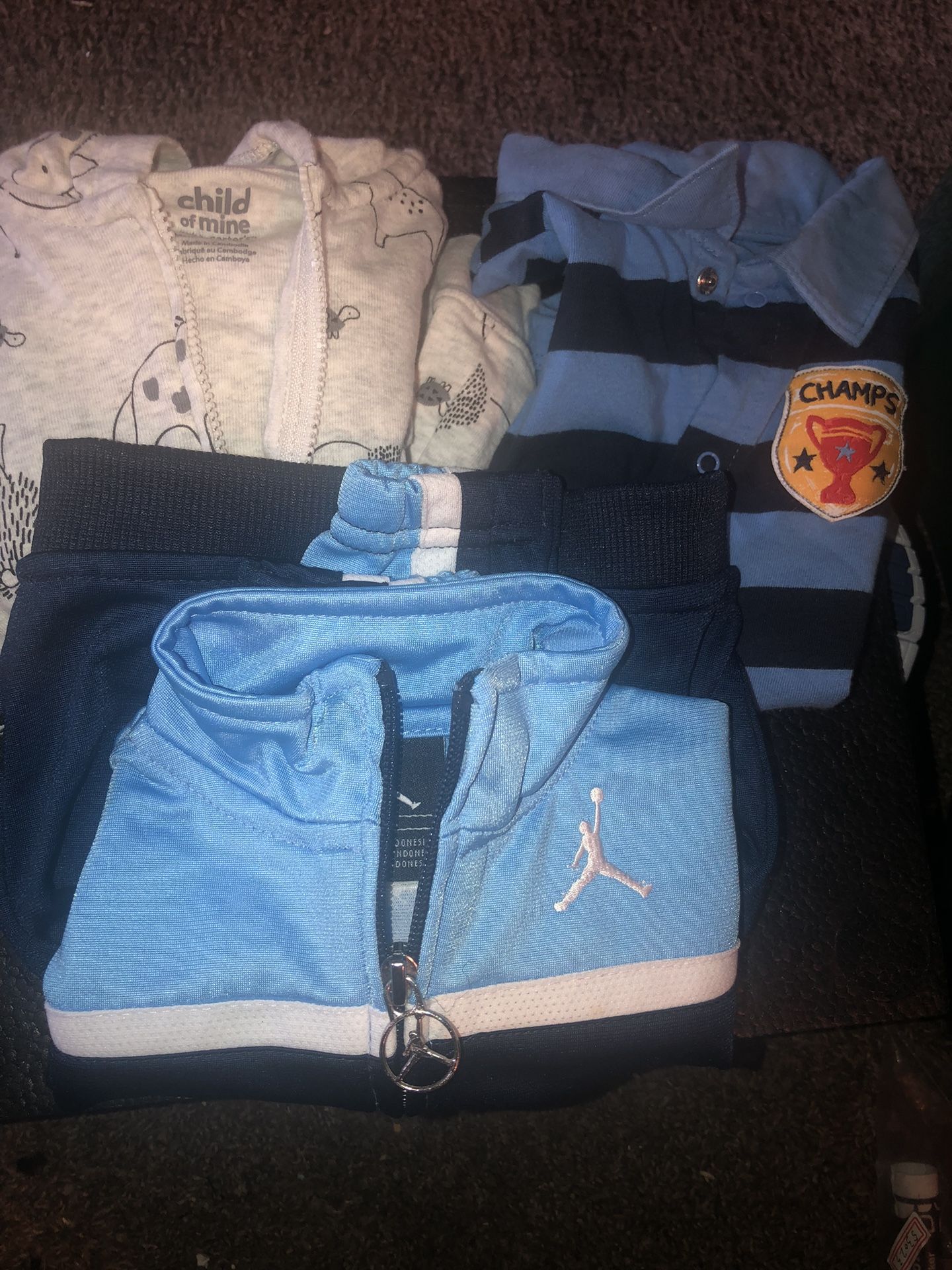 Baby Boy 3 Pc Bundle 2 Jackets 1 Onesie Size 6-9 Mon