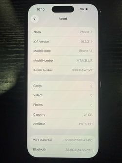 iPhone 15 black 128gb