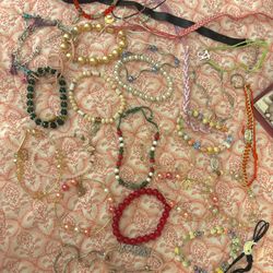 20+ Assorted Bracelets – Beaded, Charm, Handmade, & More!