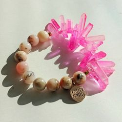 Pink Opal & Quartz Bracelet 