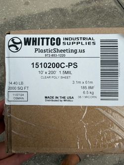 Plastic Sheet Clear 10 x 200 1.5mil