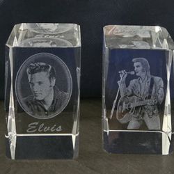 Elvis Presley 3D Laser Crystal Paperweights With Box