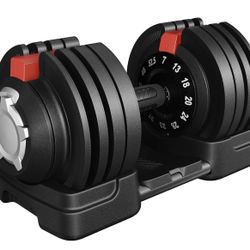 Adjustable Dumbbell Set 52.5LB Adjustable Dumbbells Fast Adjust Dumbbell Weight Set with Anti-Slip Handle and Tray for Men/Women Home Gym St