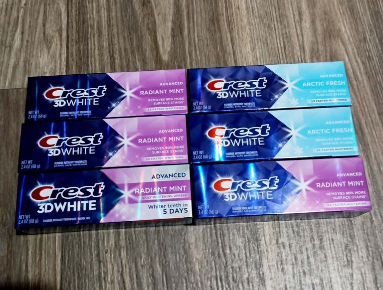 Crest 3D White Advanced Teeth Whitening Toothpaste BUNDLE