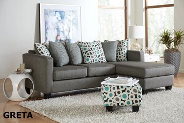 Grey Fabric Sectional