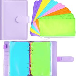 Notebook Refillable Planner Journal Binder with 12 Pc Waterproof Pocket Leaf Bag
