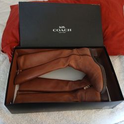 Easton Semi matte Calf Chestnut COACH boots