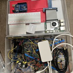 raspberry pi5 and uno r3 board with a bunch of free stuff