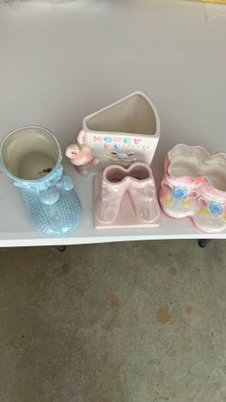 Vintage ceramic baby booties