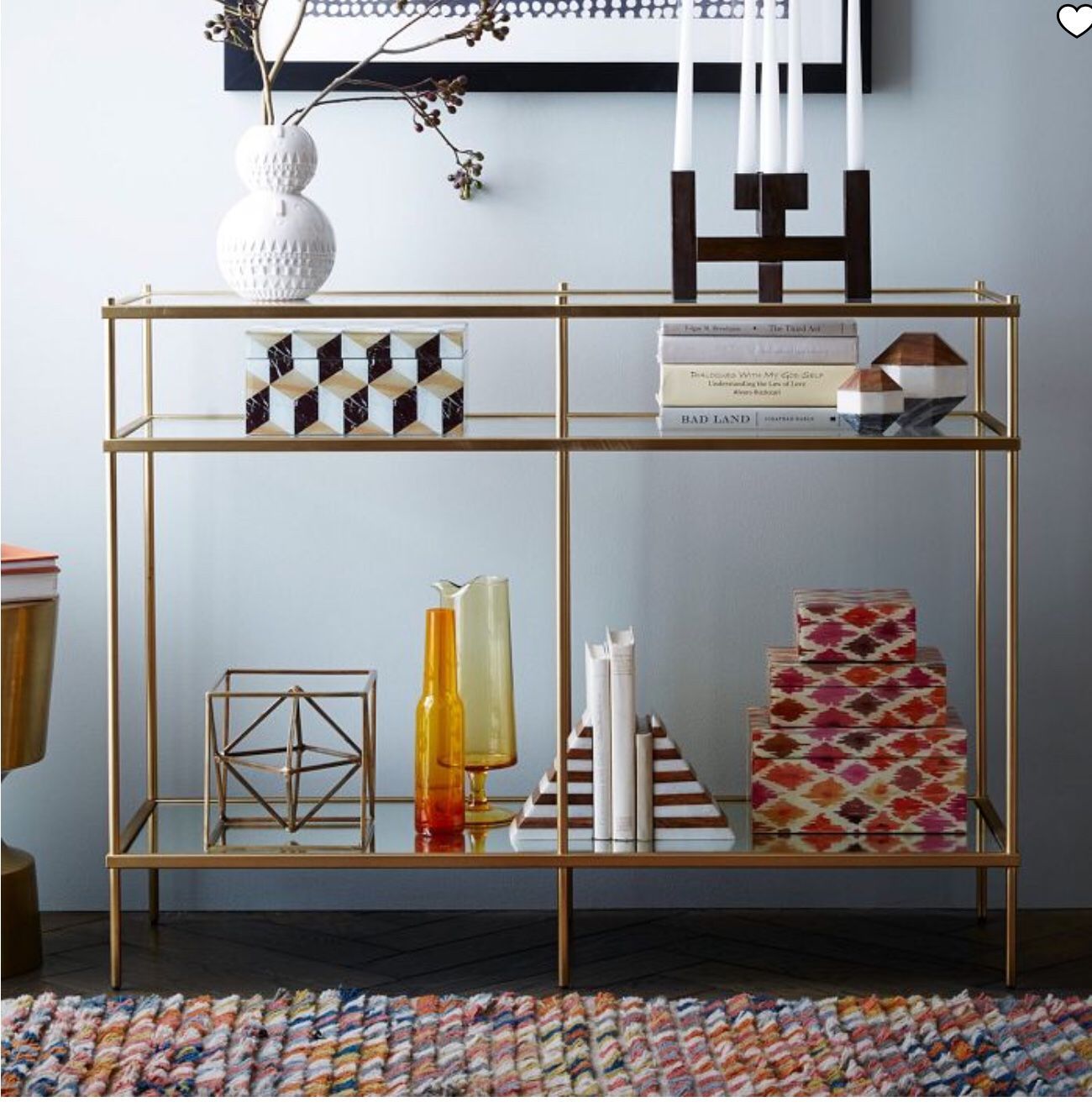 West Elm Gold And Glass Console Table