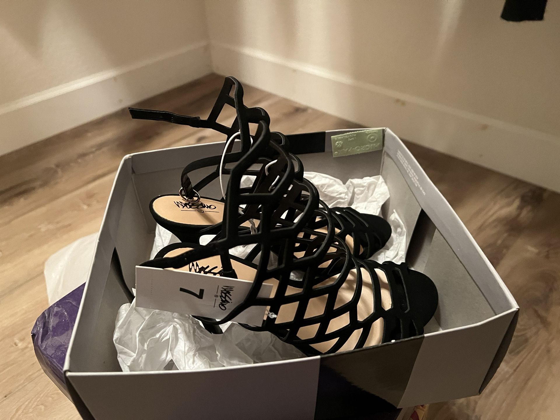 Brand New Black Strapped Heels