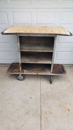 Rolling Cart Metal Shelf Storage Bench Top
