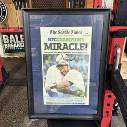 Seattle Seahawks NFC Championship “MIRACLE!” – Original Seattle Times Newspaper (Framed)