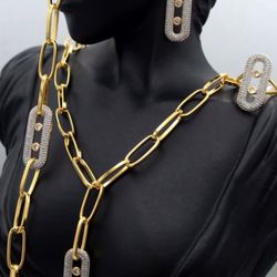 Jewellery Set Plated Gold 