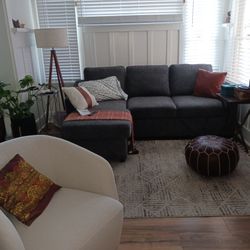 Couch with storage, trundle bed to make queen sleeper