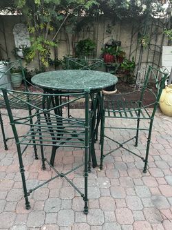 Vintage Giacometti Style Wrought Iron  patio  Set