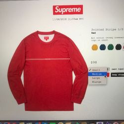 NEW sealed in bag Supreme Red Long Sleeve M