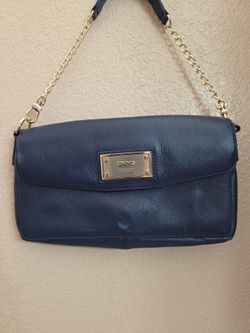 DKNY Navy Blue Leather Shoulder Bag