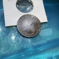 1735 King George II Half Cent Coin