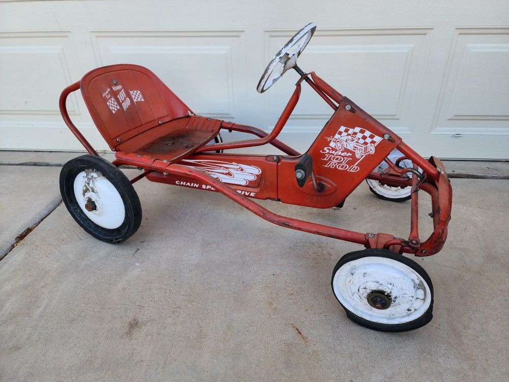 Vintage Murray Super Tot Rod Kids Metal Pedal Car Original Hot Rod 