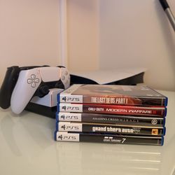PS5 Console Bundle - 2 Controller + 5 Games