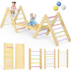 Climbing Toy Indoor, Wooden Montessori Climbing Set Baby Jungle Gym, Toddler Climber Indoor, PlaySet