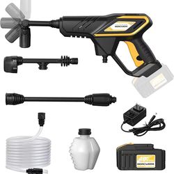 Cordless Power Cleaner, MAX870 PSI Power Washer with 40V 2.0AH Waterproof Battery, Portable Pressure Washer with 6-in-1 Nozzle and 360°& 180° Adjustab
