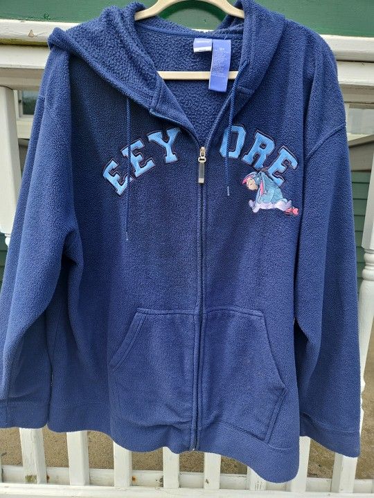 Womans 3xl Disney Eeyore Full Zip Fleece Jacket