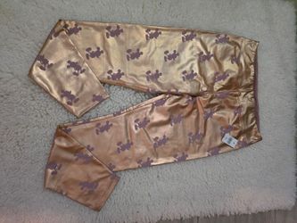 NWT Disney Metallic Rose Gold Mickey Mouse Leggings Women's M