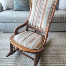 Vintage Carved Eagle Wooden Rocking Chair