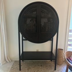 Crate And Barrel Cane bar Cabinet - Excellent Condition, Local Pickup Only!