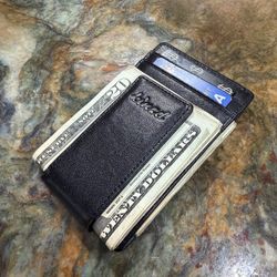 Black leather Wallet  5 card holder plus cash