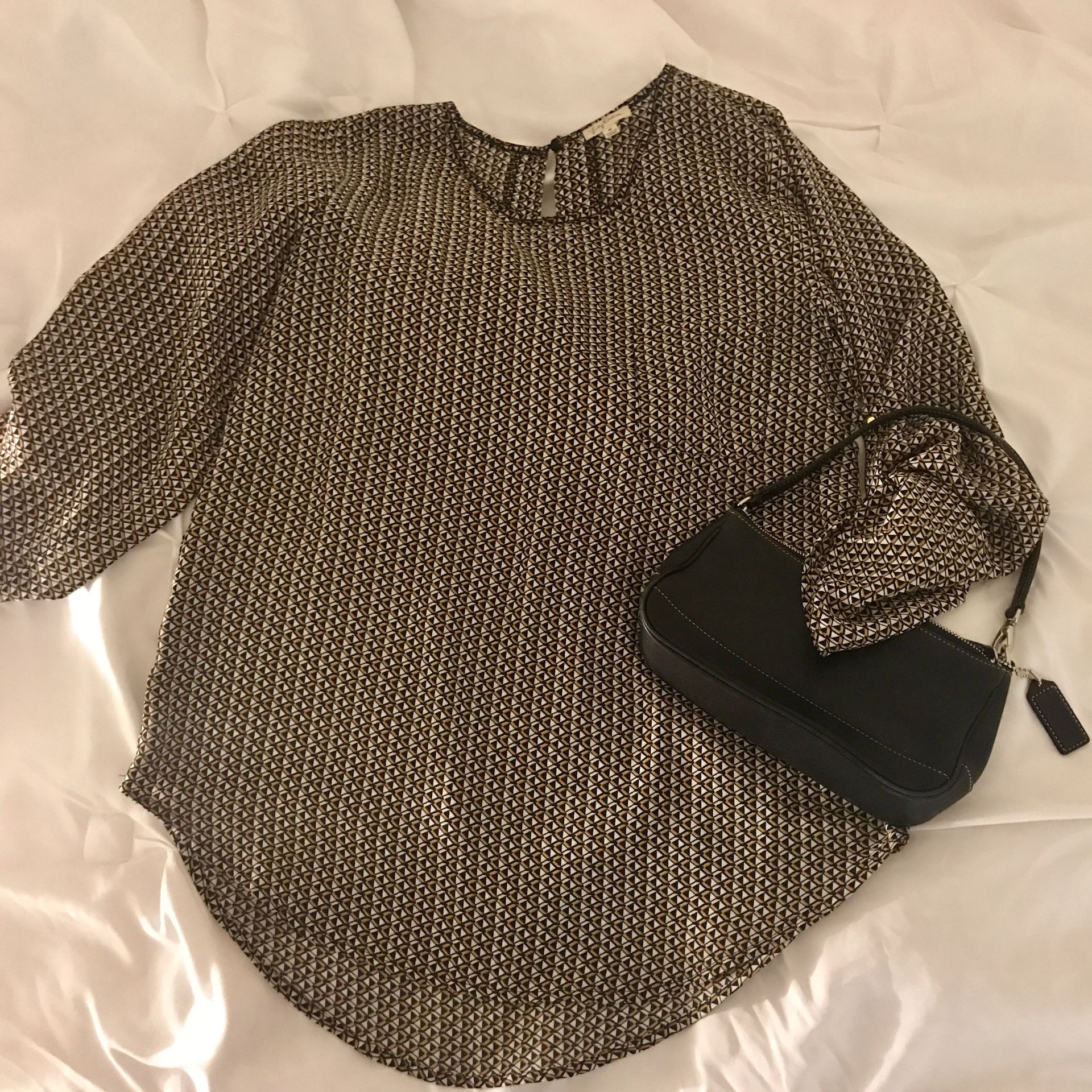 COACH SMALL LEATHER DEMI HAMPTON WRISTLET BAGUETTE HANDBAG PURSE