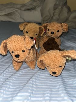 4x Beanie Baby Tuffy Dogs