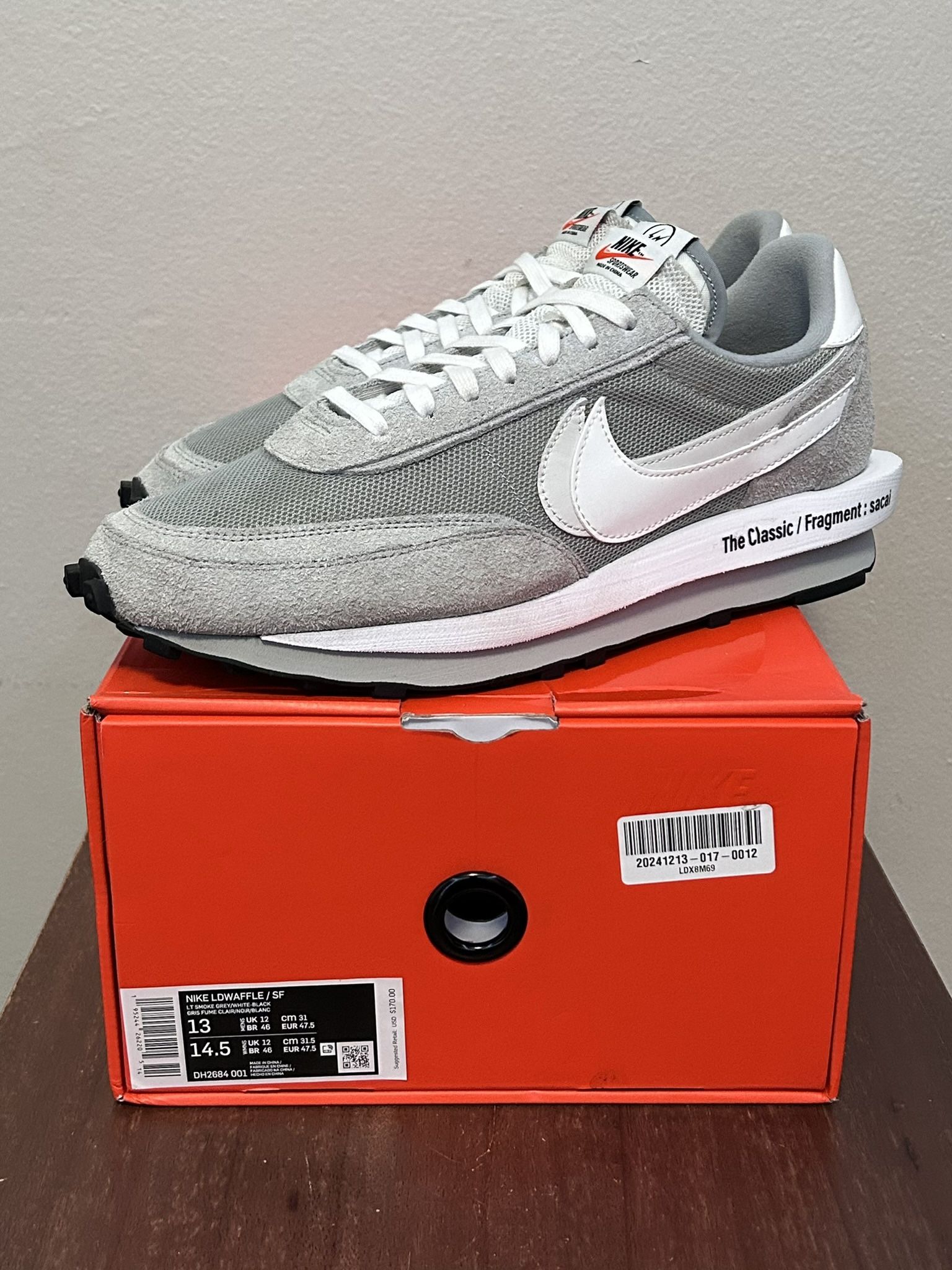 Nike Sacai Fragment Grey Size 13