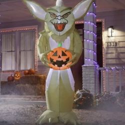 Halloween Gremlin Holding Pumpkin 6' Inflatable LED Yard Decoration