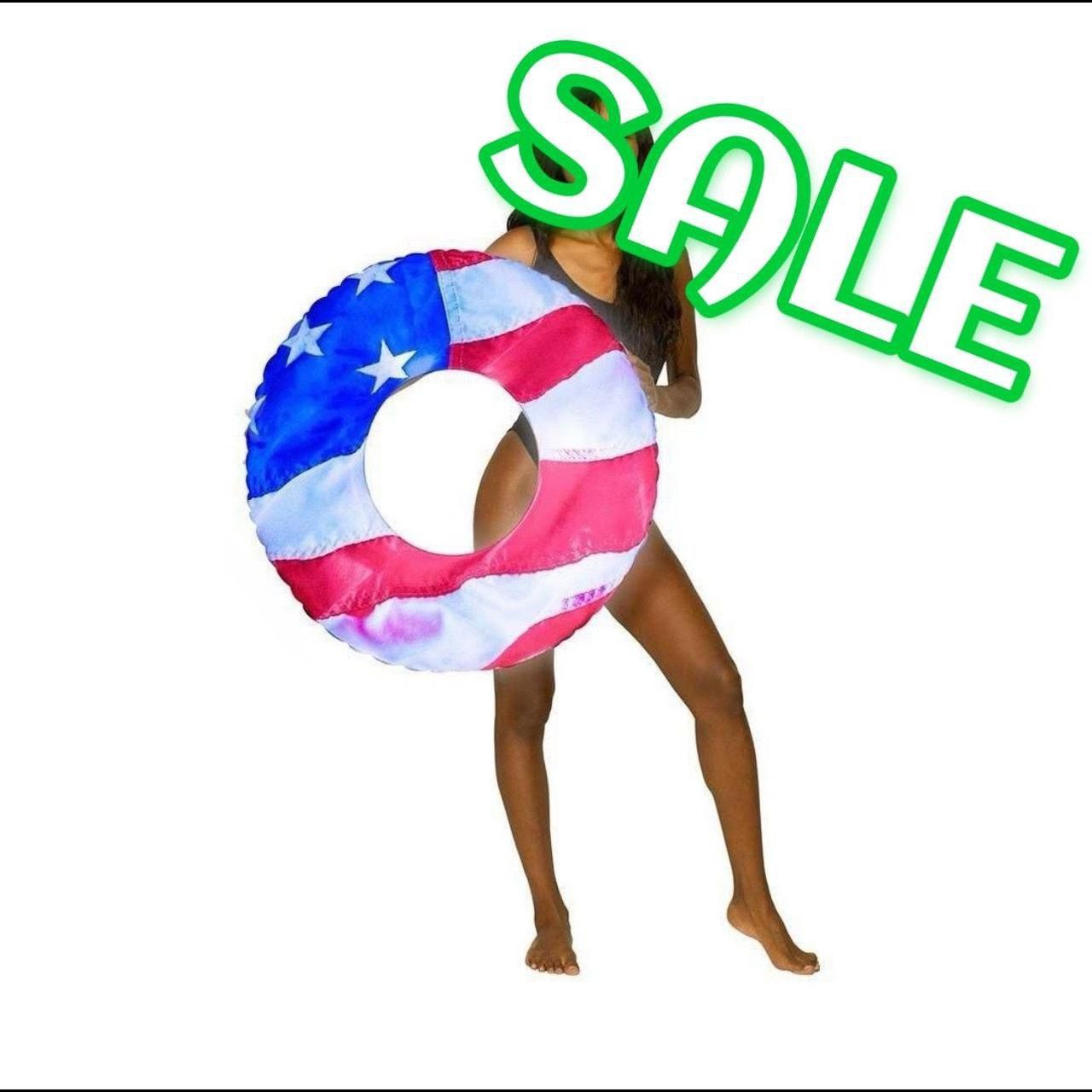 🆕Pool Candy USA Flag LED Illuminated Stars & Stripes Large 36” Pool Beach Tube Float NEW