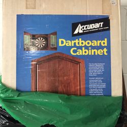 Iron Tip Dart Board, Cabinet And Darts Include 