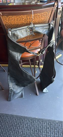 Black Leather Motorcycle Chaps