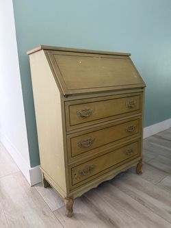 Vintage Wood Secretary Desk Bureau
