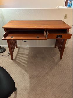 Mission style computer desk
