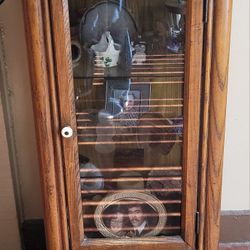 Curio Cabinet- Wood with Glass Shelves And Face
