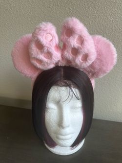 Disney Parks Piglet Fluffy Minnie Mouse Ears Headband.