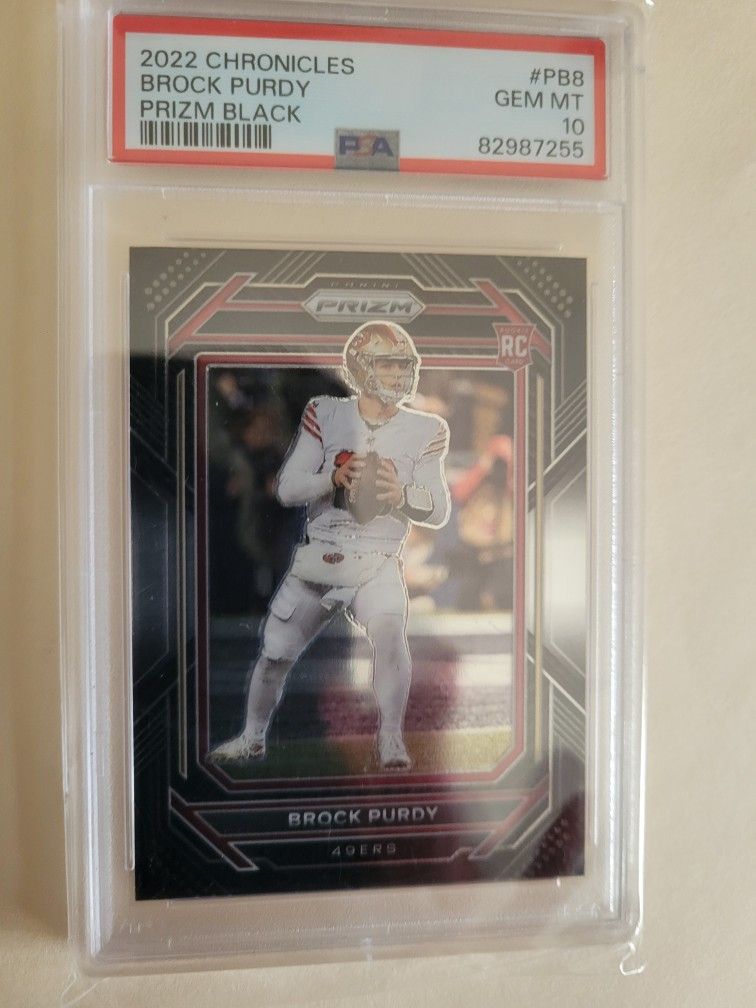 2022 Chronicles Prizm Black Rookie Brock Purdy PSA 10