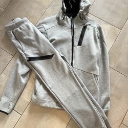 Champion hoodie and jogger full matching set in medium light grey 