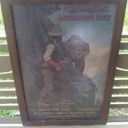 Remington Autoloading Rifle "The Right Of Way" Original Advertisement Framed 1970s 