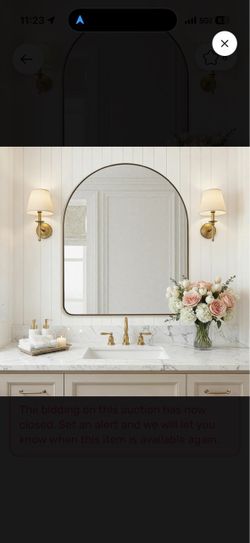 Andy Star Arched Gold Wall Mirror 30" x 36"