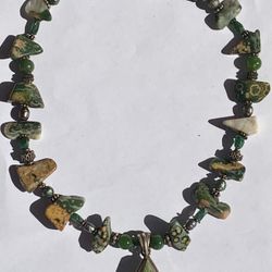Vintage Green Jasper Choker