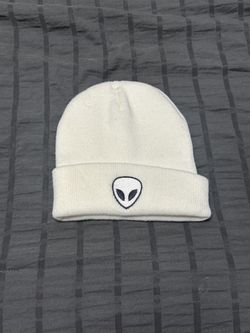 White and black alien beanie